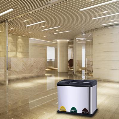 China 24L Anti Fingerprint Compartment Trash Can With Pedal for sale