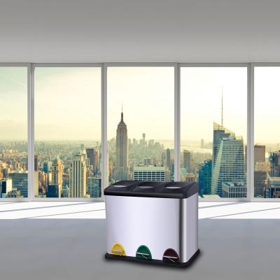 China Metal 340mm Width Compartment Trash Can for sale