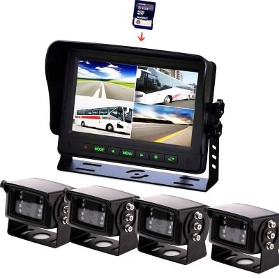 China 7inch 9inch 10.1inch DVR AHD Quad Slot View 4 Channels Truck Camera Remote Control Remote Control Recording System for sale