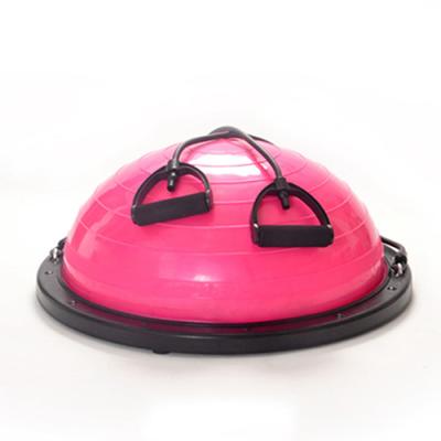 China PVC Gym Half Balance Ball Yoga Balance Ball Half With Resistance Bands Foot Pump for sale