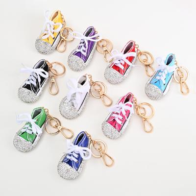 China Promotion Gift E-123 2021 New Cartoon Key Chain Cute Diamond Keychain Small Shoes Pendant Bag for sale