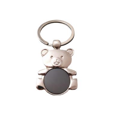 China Metal key chain gift send fashion cartoon bear E-197 zinc alloy laser bear metal key chain pendant wholesale key chain promotion for sale