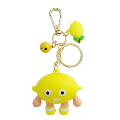 China Creative Promotion Gift E-53 Fruits Shape 3D Cute Soft Rubber PVC Silicone Keychain Keychain Custom Keychains for sale