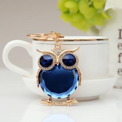 China Cute Owl Crystal Keychain Rhinestone Trinket Car Keychain Holder Cute Fashion Gift For Women Bag Pendant Jewelry for sale