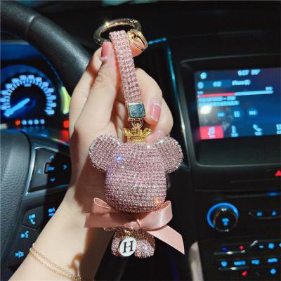 China Full Accessaries Souvenir Gift Rhinestone Bear Keychains Crystal Wallet Keychain Promotional High Quality Cute Metal Car Key Chains For Women Jewelry for sale