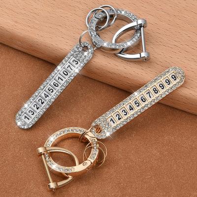 China Souvenir Promotional New Arrivals Gift Luxury Car Key Pendant With Anti-lost Exquisite Pendant Rhinestone Keychain Mobile Phone Key Chain for sale