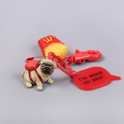 China Metal Key Chain Gift Send 3D Cartoon Cute Trinket Toy Key Chain Jewelry Pug Panda Car Keychain Dog Bulldog Steel Wire Keychain Bag Charm Animal Lovely for sale