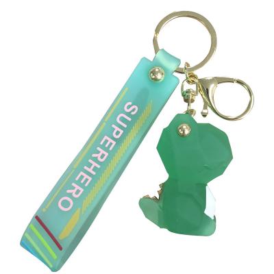 China Metal Key Chain Gift Send E-84 Shape Crystal Dinosaur Keychain Small Nordic Gift Couple Ornaments Wholesale for sale