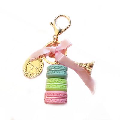 China Wholesale Creative Macaron Cake Eco-firendly E-131 Alloy Cartoon Zine Key Chain Pendant for sale