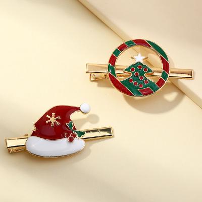 China New Europe America Gift Gold Platypus Christmas Sweet Party Hair Clip Alloy Hair Accessories Tree for sale