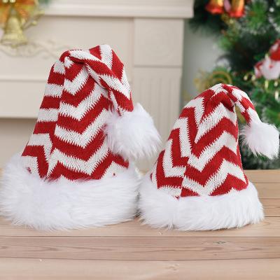 China New Christmas Winter Christmas Hat Europe America JOINT Luxury Fur Cloth Children Adult Christmas Hat for sale