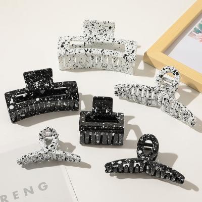 China Wholesale Women's Black Cross Springs Women's Wholesale INS Milk Girls Hair Clip Square INS Fashion Acrylic Hair Clip for sale