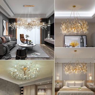 China Modern Contemporary Classic Designer Room Decoration Pendant Lights Led Chandelier K9 Crystal Modern Ceiling Luxury Circle Home Gold for sale