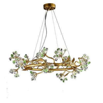 China Modern Luxury Modern Crystal Copper Chandelier Villa Bedroom Hotel Restaurant Chandelier Lifting Crystal Lighting for sale