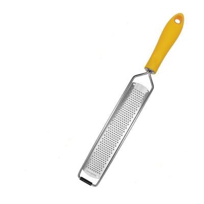 China Pro Durable Flat Stainless Steel Lemon Zester Cheese Grater Cheese Shredder With Plastic Handle In Home And Kitchen for sale