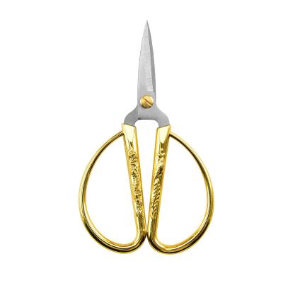 China Crane Scissors Craft Vintage Embossed Forfabric Cloth Cutting Stainless Steel Embroidery Scissors Cutting Scissors for sale