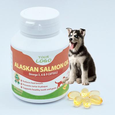 China Viable Wholesale High Quality Dog Hair Pet Supplement Capsules Pure Wild Alaskan Dogs Salmon Oil Calcium Supplement For for sale