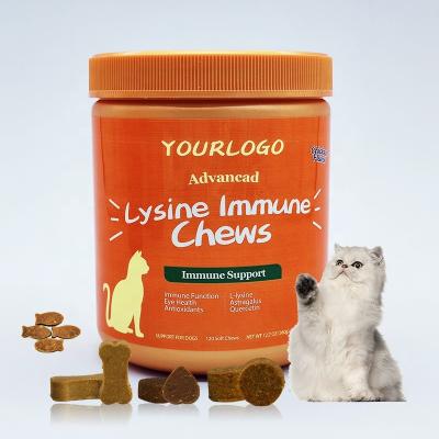 China Cat Astragalus Root And Quercetin Salmon Flavored Soft Chews Lysine Viable Pet Immune Supplement for sale