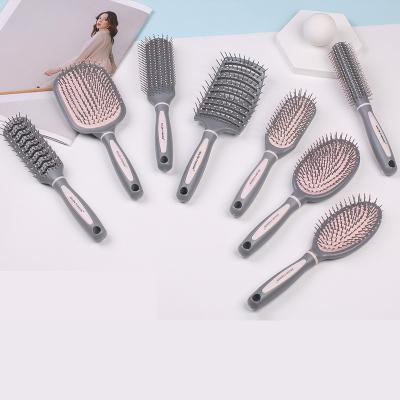 China High Quality Home Gray Soft Plastic Detangling Comb Fine Tooth Rose Hair Comb Set for sale