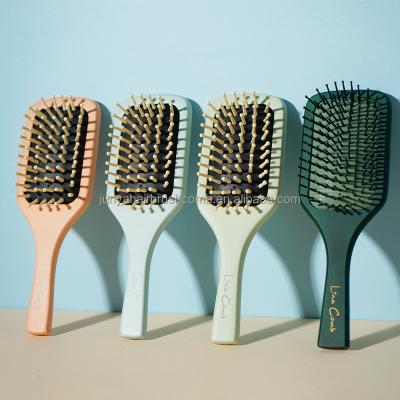 China Cushion Scalp Massage Brush Bristle Paddle Bamboo Hair Brushes for sale