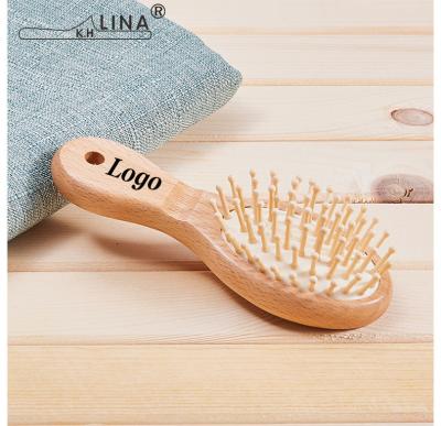 China Wooden Cushion Detangling Wood for Newborns and Toddlers 100% Natural Baby Hair Brush Comb Set for sale