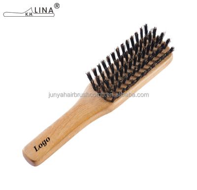 China Beard Care Men's Grooming Set With Logo Handle Badger Quality Oak Wood Beard Brush For Oil Solid Long for sale