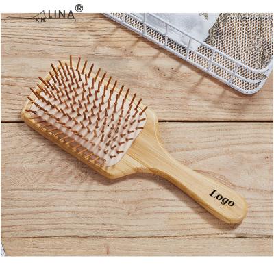 China Cushion Comb Set Eco Paddle Hair Brush Bamboo Wooden Scalp Massage Hairbrush for sale