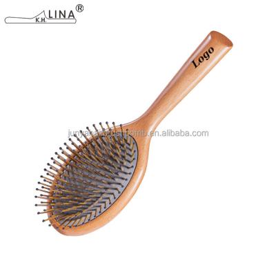 China Wooden Paddle Comb Paddle Hair Brush Anti-static Wooden Board Hair Care Brush Pad Cushion With Remover Rake for sale