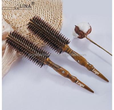 China Boar Compact Wood High Quality Blending Nylon Brush with Metal Bristle Around Hair Comb Brushes for sale