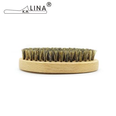 China Beard Care Maker Wooden Bristle Fiber 360 Wave Beard Grooming Mustache Brush for sale