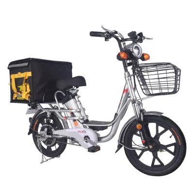 China 18inch frame 350w 48v/12ah lithium battery carbon steel electric bicycle ebike food delivery standard height e bike electric bike delivery for sale