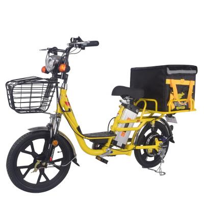 China Carbon steel electric bike for delivery 18inch wheel 350w48v brushless motor 20ah48v lithium battery cargo e bike for sale