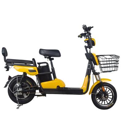 China City standard ebike 14 inch carbon steel 48v12ah electric city ebike fat 350w48v motor lithium battery city bike delivery brushless electric bicycle height bike for sale