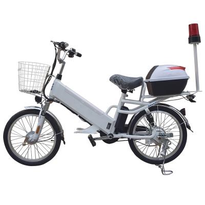 China 20inch carbon steel electric bike frame 48v12ah lithium battery 48v350w motor police city standard brushless ebike for sale