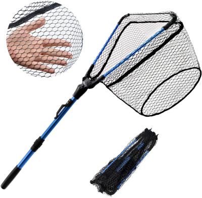 China Collapsible Telescopic Monofilament Fishing Net Fish Landing Nets Pole Sturdy Handle For Saltwater Freshwater for sale