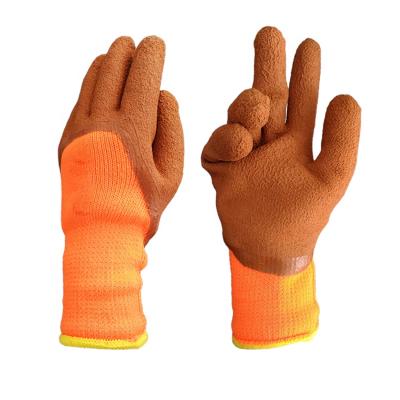 China cold proof blue latex coated cotton work gloves construction gloves working two colors work gloves for sale