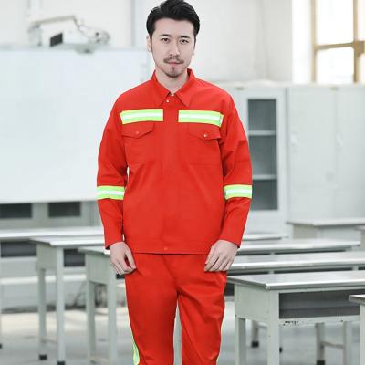 China Orange reflective brand long sleeve for summer worker uniform with reflective brands polyester cotton workwear for sale