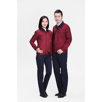 China Anti-wrinkle factory direct sale of colorful cotton fabrics male and female construction work clothes suits can clean uniforms for sale