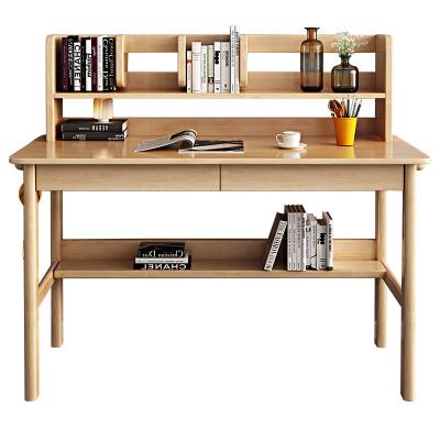 China Durable High End Modern Cheap Home Bedroom Study Furniture Solid Wood Book Desk Table With Storage for sale