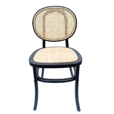 China Durable Most Popular New Design Restaurant Solid Wood Dining Back Chair Rattan Event Chairs for sale