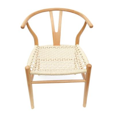 China Hot Sale Durable Home Furniture Modern Kraft Paper Twine Wooden Seat Chair For Sale for sale