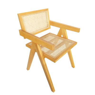 China Wholesale High Quality Rattan Durable Dining Back Chair Restaurant Living Room Solid Wood Chair for sale