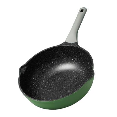 China SUSTAINABLE GREENERY DIE CAST SERIES non-stick cookware sets pan wok casserole sauce pan large avocado green for sale