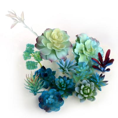 China Mini Decorated Plastic Factory 4-9 Plants Indor Artificial Succulent Decoration Eco-friendly Indoor Flower Arrangement Accessories for sale