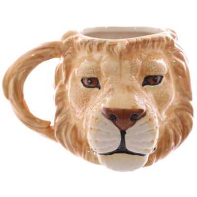 China Stocked Wholesale 3D Animal Shaped Tiger Lion Head Ceramic Cup Coffee Mug Wolf Head Bulldog Promotional Gift Ceramic Mug Coffee Mug for sale