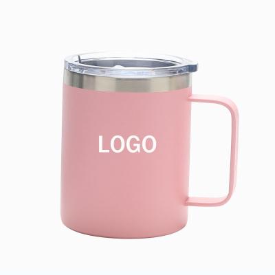 China Custom PORTABLE 12oz Vacuum Mug Logo Vacuum Insulated Mug Stainless Steel Coffee Mug with Handle Customization Available for sale