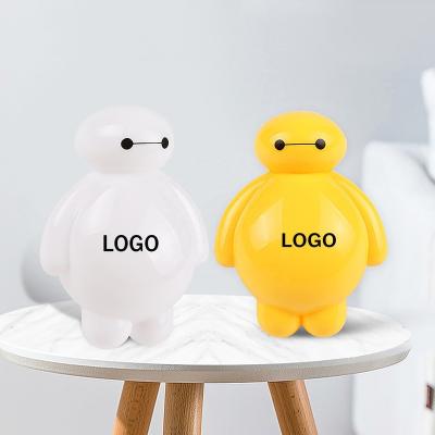 China Custom Logo Cartoon Baymax Shaped LED Night Light Modern Advertising Plug In Sensor Wall Night Lights Lamp for sale