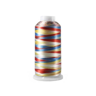 China 100% Sustainable Viscose Rayon 120d/2 Thread RainbowThread Multi Color Embroidery Machine Thread for sale