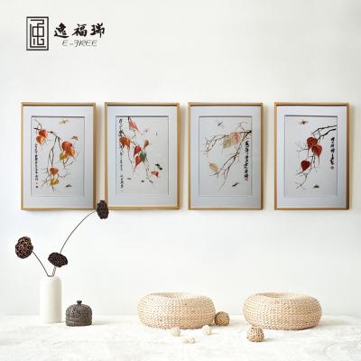 China Retro House Hotel Restaurant Bar 4 Panels Decorative Hanging Painting Home Decoration for sale