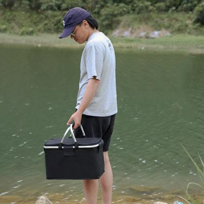 China Portable Outdoor Camping Foldable Picnic Basket Ice Pack Incubator Travel Insulation PVC Picnic Cold Bag for sale